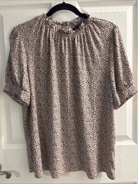 Adrianna Papell Blush Pink Animal Print Blouse